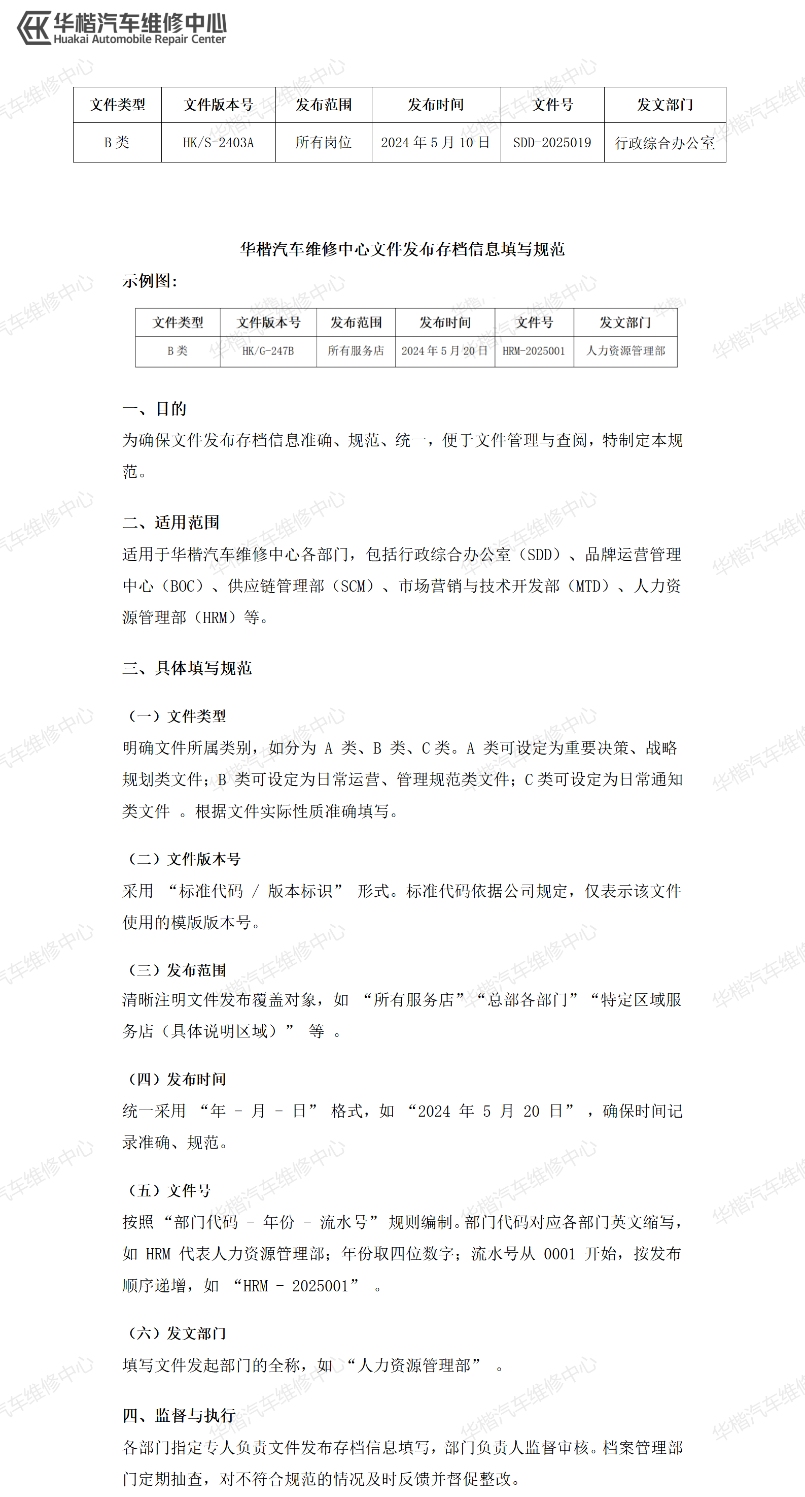 《文件发布存档信息填写规范》